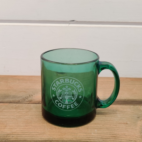 Vintage Starbucks Green Glass Mug